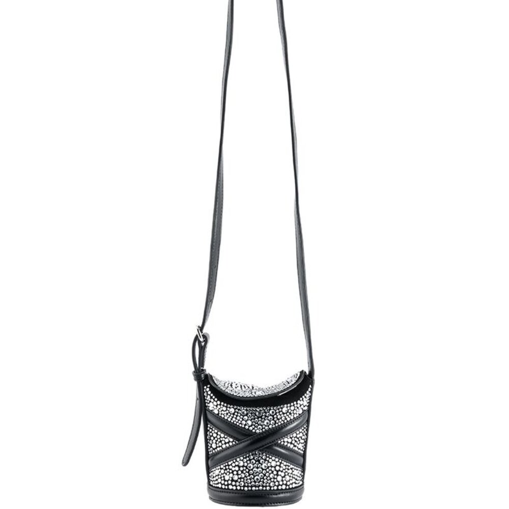 Miz Bucket: Black Eclipse Rhinestone Mini Bag - Picture 3 of 3